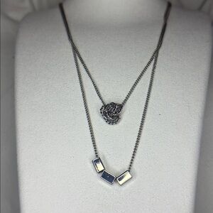 Nordstrom’s NWT Double Layered Silver Knot Style Necklace